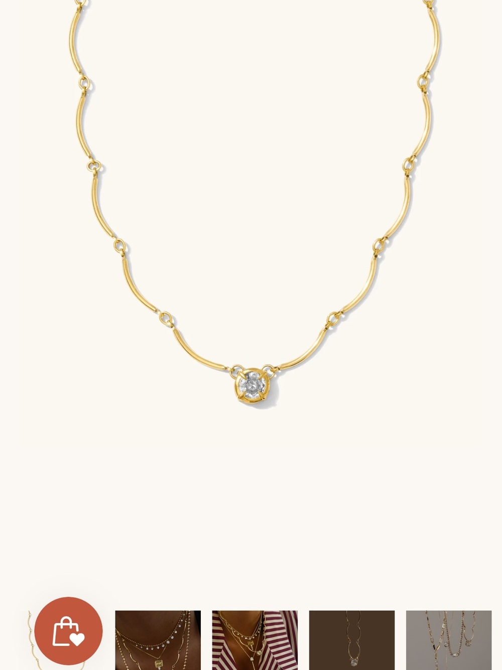 Beads by Tara Gold Fill Necklace with Center Topaz Pendant